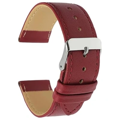 Image of Talk Time Leather Watch Strap Red 28mm