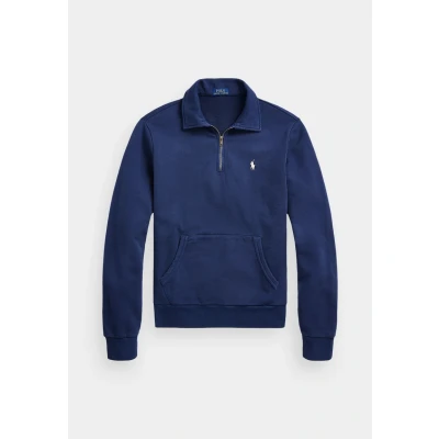 Image of Polo Ralph Lauren Loopback Fleece Quarter ZIP Sweatshirt Sweatshirt, Men&#039;s, Size: Small, Cruise navy