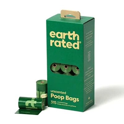 Image of Earth Rated Dog Poo Bags, Guaranteed Leak Proof and Extra Thick Waste Bag Single Refill Rolls For Dogs, Unscented, 315 Count