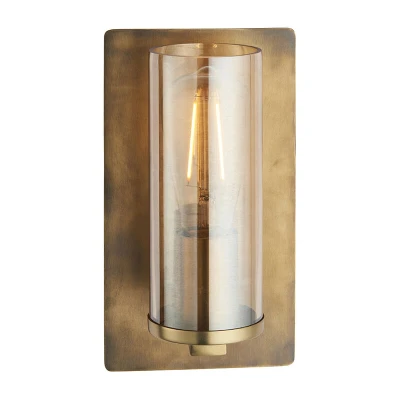 Image of Palermo Wall Lamp Brass Patina &amp; Champagne Lustre Glass