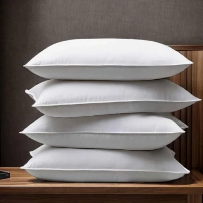 Image of STAR AST Goose Feather Pillows 4 Pack Hotel Quality (Standard Size) Luxury Down Extra Soft Filling Filled in 100% Cotton Cover (White, 48 * 74)