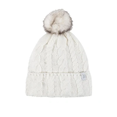 Image of 1 Pack Cream Heat Weaver Cable Knit Pom Hat Ladies One Size Holders