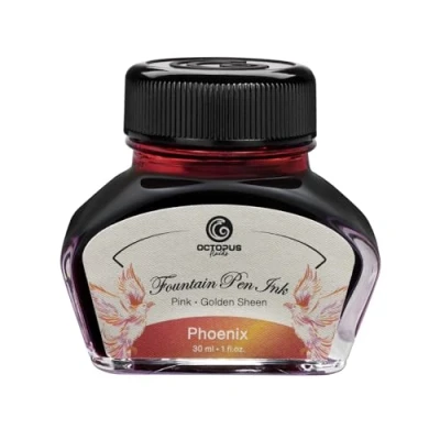 Image of Octopus Fluids Phoenix Sheen Ink Fountain Pen Glass Orange 30ml, SH OR 025 030