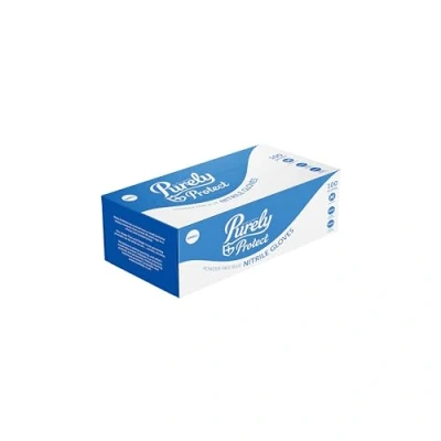 Image of Blake &amp; White Purely Protect Nitrile Gloves, Powder Free, Latex Blue, Small, Box of 100