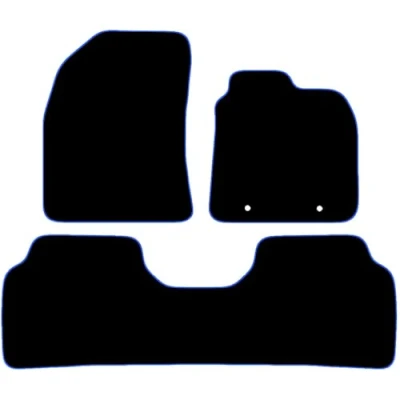 Image of Carsio Carpet Car Mats For Toyota Avensis 2011+ Facelift 3 Piece Set Tailored Fit Floor Mat Complete Accessory Black Custom Fitted All Weather, Anti Slip Backing &amp; Blue Trim