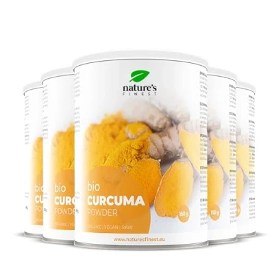 Image of Nature&#039;s Finest by Nutrisslim BIO Curcuma Powder, Certified Organic Turmeric Root (Curcumin &gt; 3%), Pure Spice from India, 100% Natural 150g NO ADDITIVES, Vegan