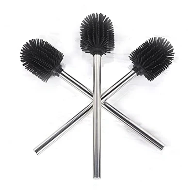 Image of VINN DUNN Toilet Brush Set with Silicone Heads 3PK (ChromeHandle 3pk)