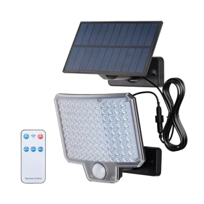 Image of GRIFEMA GD201 Solar Lights Outdoor Garden, Split Security Motion Sensor, Powered, Waterproof IP65, 3 Mode, 108 LED for Yard, Pathway, Black
