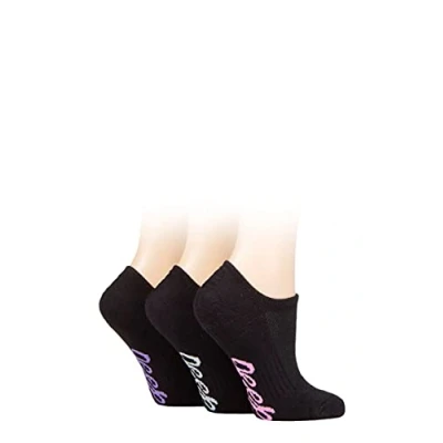 Image of Women&#039;s 3 Pair Jeep Bamboo No Show Socks Black 4 8 Ladies