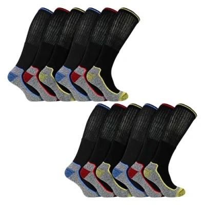 Image of Sock Snob Mens Knee High Socks for Steel Toe Boots Anti Sweat Breathable Heavy Duty Bamboo Work (6 11, 12 Pack)