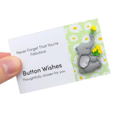 Image of Never Forget You’re Fabulous Button Wishes Sew On Token Cracker Filler