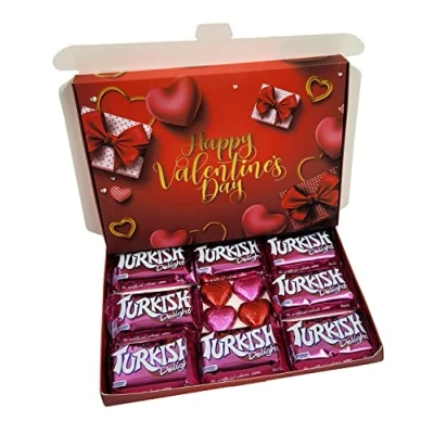 Image of Gift Box Valentines Present Frys Turkish Delight Chocolate Sweet Hamper (Turkish Delight)