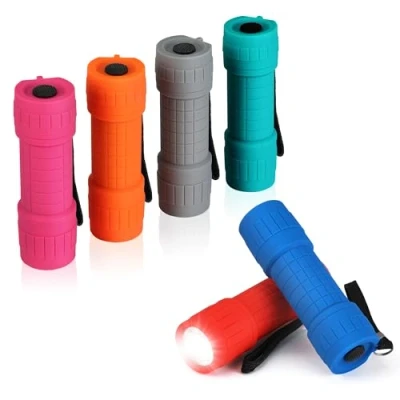 Image of EverBrite 6 Pack Mini LED Torches, Colorful Pocket Torches for Kids and Adults, Ideal Camping Hiking Outdoor Party, Includes Batteries