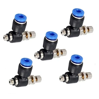 Image of SL6 01 Pneumatic Air Flow Regulator Throttle Valve Push in Speed Control Tube Water Hose Fittings Quick Connector (Pack of 5)