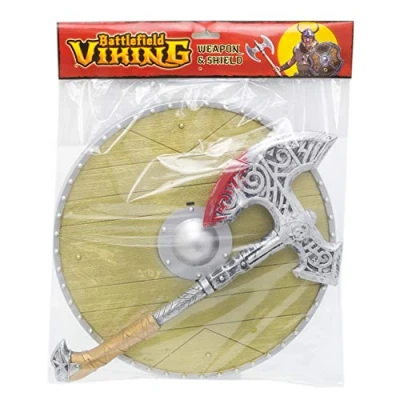 Image of Kids Viking Shield And Weapon Set Medieval Warrior Fancy Dress Costume Children&#039;s Accessories Axe