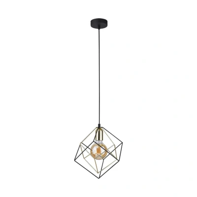 Image of Alambre Wire Frame Pendant Ceiling Light Black 1xE27
