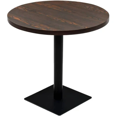Image of vidaXL Bistro Table MDF and Steel Round 80x75 cm Dark Ash