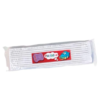Image of Plasticine One Colour Slab 400g White, Modelling Compound for Professional Animators and Model Makers, Never Dries Out, Make Sculptures, Models Stop Motion Animations