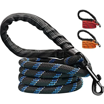Image of Candure Dog Lead with Soft Padded and Anti Slip Comfortable Rope Handle, 5 FT Strong Leads, Highly Reflective Leash for Puppy, Medium Large Dogs