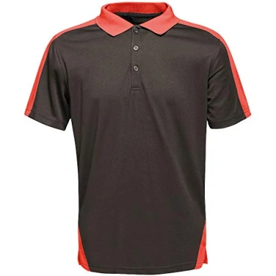 Image of Regatta Professional Contrast Coolweave Wicking Polo Shirt, Black/Sealgr, XXL