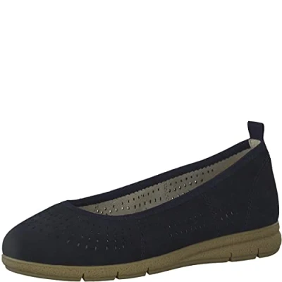 Image of Tamaris Women&#039;s 8 82101 20 805 Ballet Flat, Navy, 4 UK