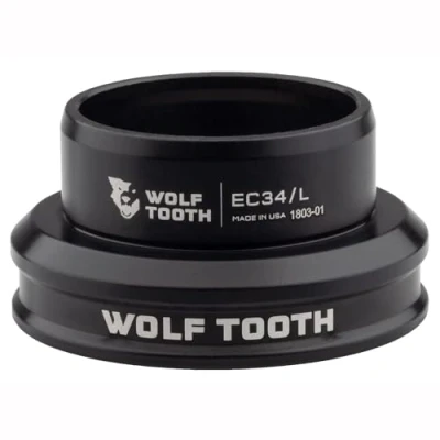 Image of Wolf Tooth Premium EC Headsets External Cup EC34/30 Lower Black Lightweight Aluminium Headset Stainless Steel Bearings Wide Colour Range
