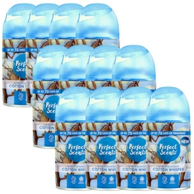 Image of 12x Perfect Scents Automatic Air Freshener Refill Spray Cotton Whisper (12x250ml)