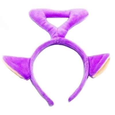 Image of jokeshop Teletubbie Headband with Ears Teletubbies Tulle Adult Fancy Dress 90&#039;s Cartoon Character TV Program Book Day (Purple Tinky Winky)