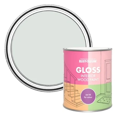 Image of Rust Oleum Grey Interior Wood Paint in Gloss Finish Library 750ml