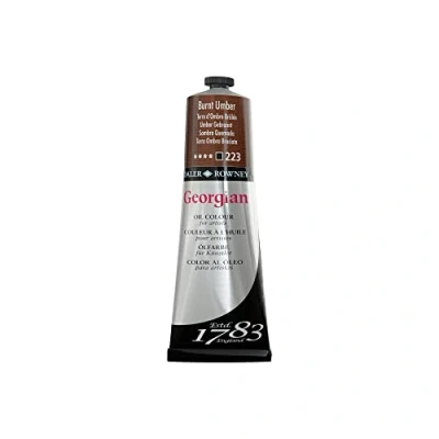 Image of Daler Rowney Georgian Oil Paint, Aluminium Tube, 7.61oz 225 ml, Burnt Umber