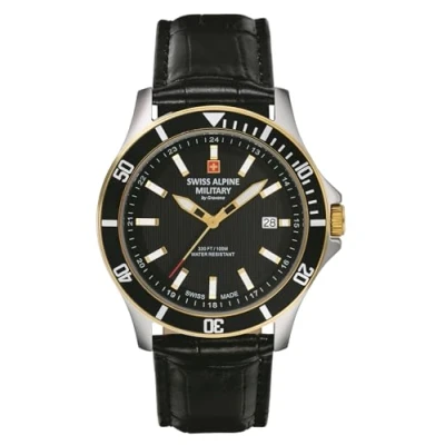 Image of Swiss alpine military Men Analog Quartz Watch with Leather Strap 7022.1547SAM
