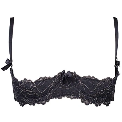 Image of Axami V 5891 Meteorite Playful Shelf Bra (Matching Briefs Available) Made in EU, Size 34E, Black Gold