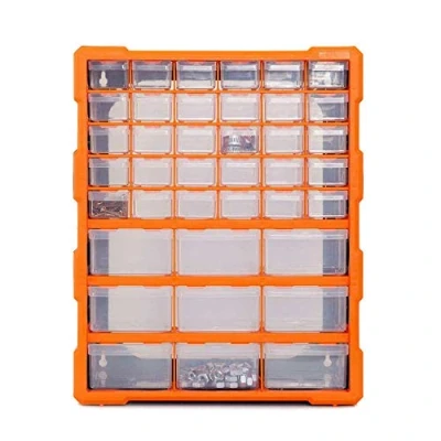 Image of DIY Tool Bits Storage Organiser Unit Workshop Screws and Small Parts Cabinet or Office Stationary Jewellery Craft Box Ideal for Home, Shed, Garage