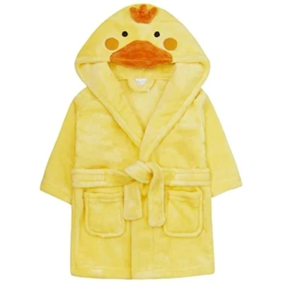 Image of Kids Essentials Girls Boys Duck Animal Bird Dressing Gown Robe (Duck, 3 4 Years)