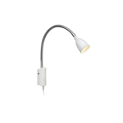 Image of Markslöjd Tulip LED wall lamp with cable and plug, white