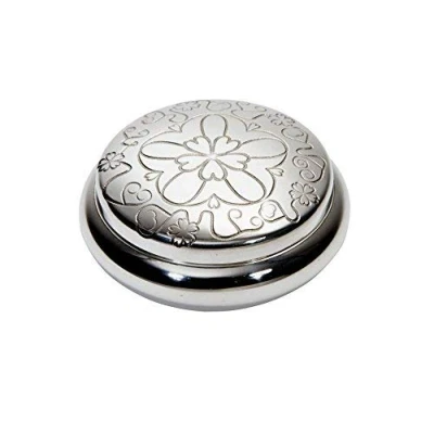 Image of Wentworth Pewter Yorkshire Rose Round Trinket Box, Pill Gift Diameter:85mmH:35mm