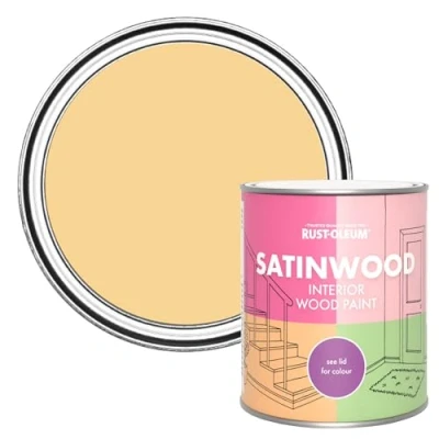 Image of Rust Oleum Yellow Satinwood Interior Wood Paint Mustard 750ml