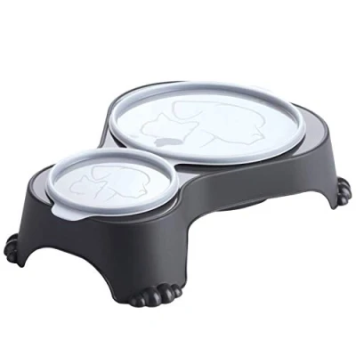 Image of Rotho, Sally, Feeding bowl with lid, Plastic (PP) BPA anthracite, 1l + 0,28l (32,0 x 23,7 7,0 cm)