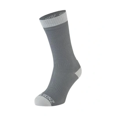 Image of SEALSKINZ Unisex Wiveton Waterproof Warm Weather Mid Length Sock, Grey, M EU