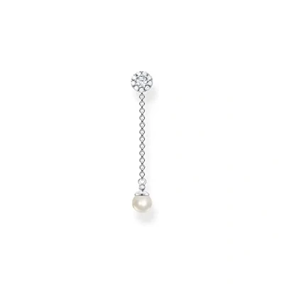 Image of Thomas Sabo Women Single Stud Earring with long Pearl Pendant 925 Sterling Silver H2238 167 14