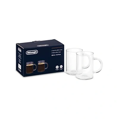 Image of De&#039;Longhi DLSC320 Long Coffee Glasses, 8.5 Fl oz, Set of 2