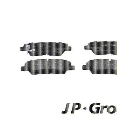 Image of 583022EA31, 583022HA50, 583022TA60, 583022VA30, 583022VA35 Brake pad set JP GROUP 3563700910 Rear Axle with acoustic wear warning HYUNDAI: Tucson
