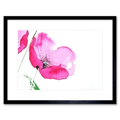 Image of Wee Blue Coo Flower Poppy Watercolour Art Print Framed Poster Wall Decor 9x7 inch
