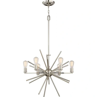 Image of Carnegie 6 Light Chandelier Silver Finish, E27