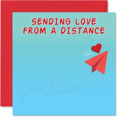 Image of Long Distance Birthday Cards for Men Women Paper Airplane Love Happy Card Mum Dad Brother Sister Auntie Uncle Friend 145mm x Bday Greeting