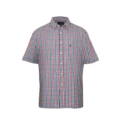 Image of Champion Mens Doncaster Country Casual Short Sleeve Shirt Blue Check 3XL