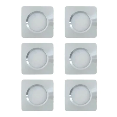 Image of Marvix LED 12V 24V Spot Lights Pack of 6 Dimmable 3.5W Square Downlights Cool White 6000k Motorhome Caravan Boat Lighting