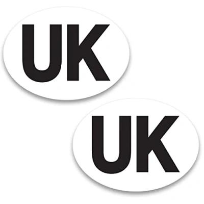 Image of Skovna UK Oval Sticker for Cars, Vans, Trucks Self Adhesive Vinyl stickers Replaces GB 2 PCS