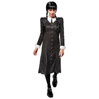 Image of Rubies 1001150 S Disfraz Opp Wednesday Ad Addams Costume, Multicoloured,