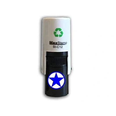 Image of Star Stamp Loyalty Card Stamper Self Inking Blue Ink Approx. 11mm